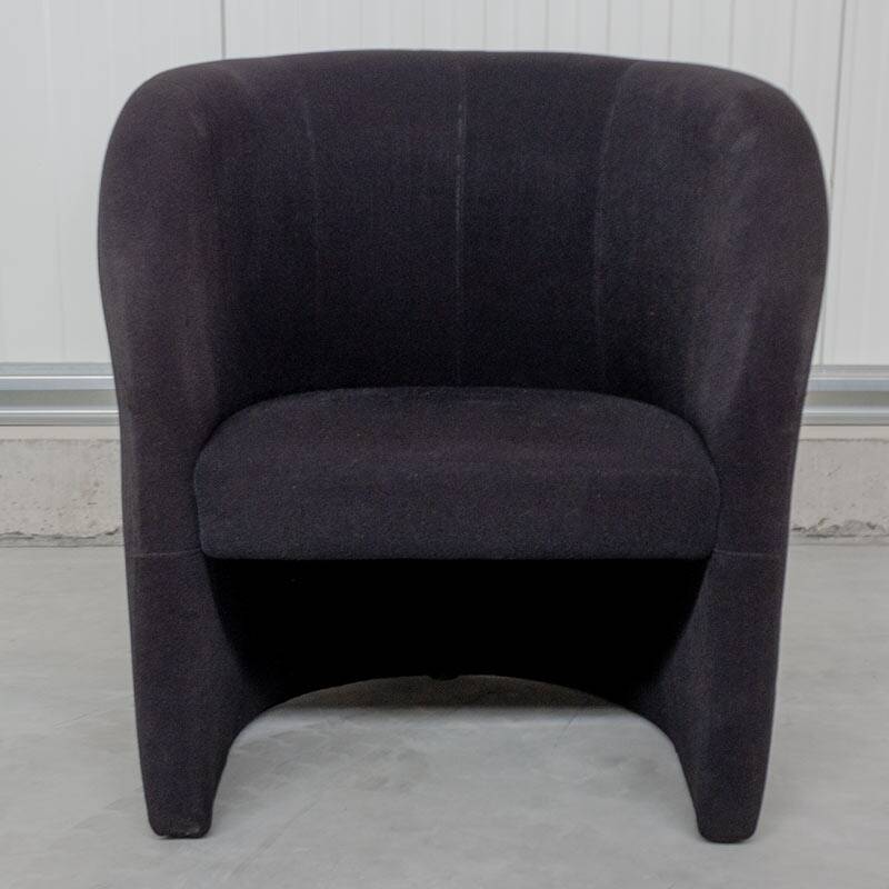 Black fabric fireside chair