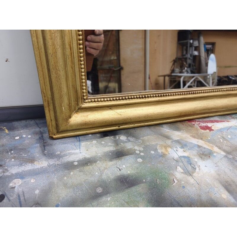 Miroir 19ème bois et stuc doré