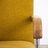 Set of 4 vintage yellow armchairs