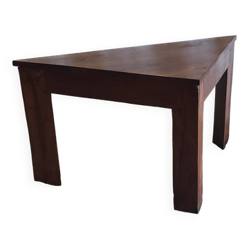 Triangular solid wood coffee table