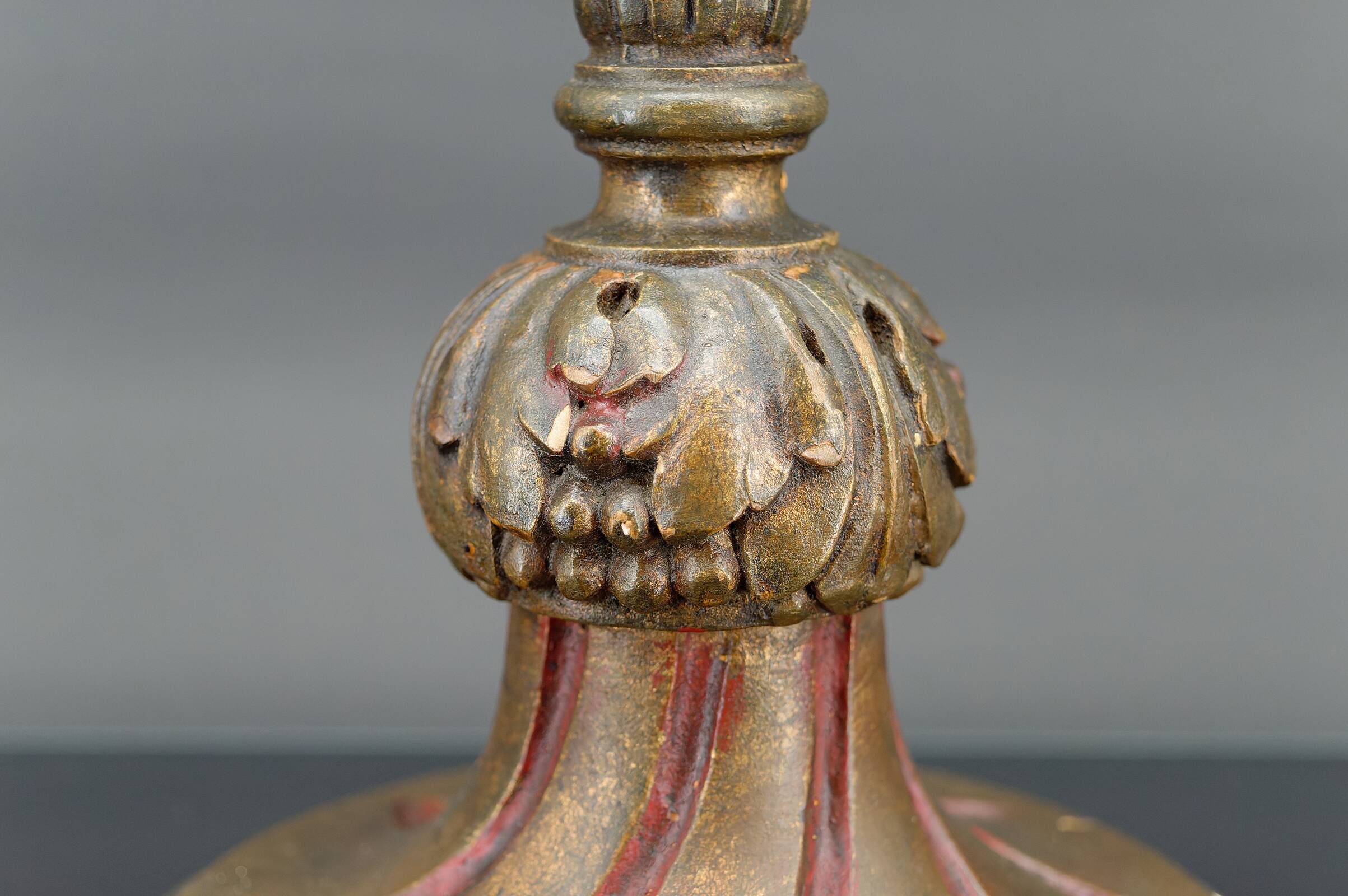 Large Art Deco lamp in gilded wood, France, circa 1920