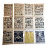 Lot de 12 lithographies originales