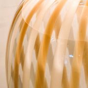Elegant vintage Murano table lamp with swirled gold & white stripes, Italy 1980s