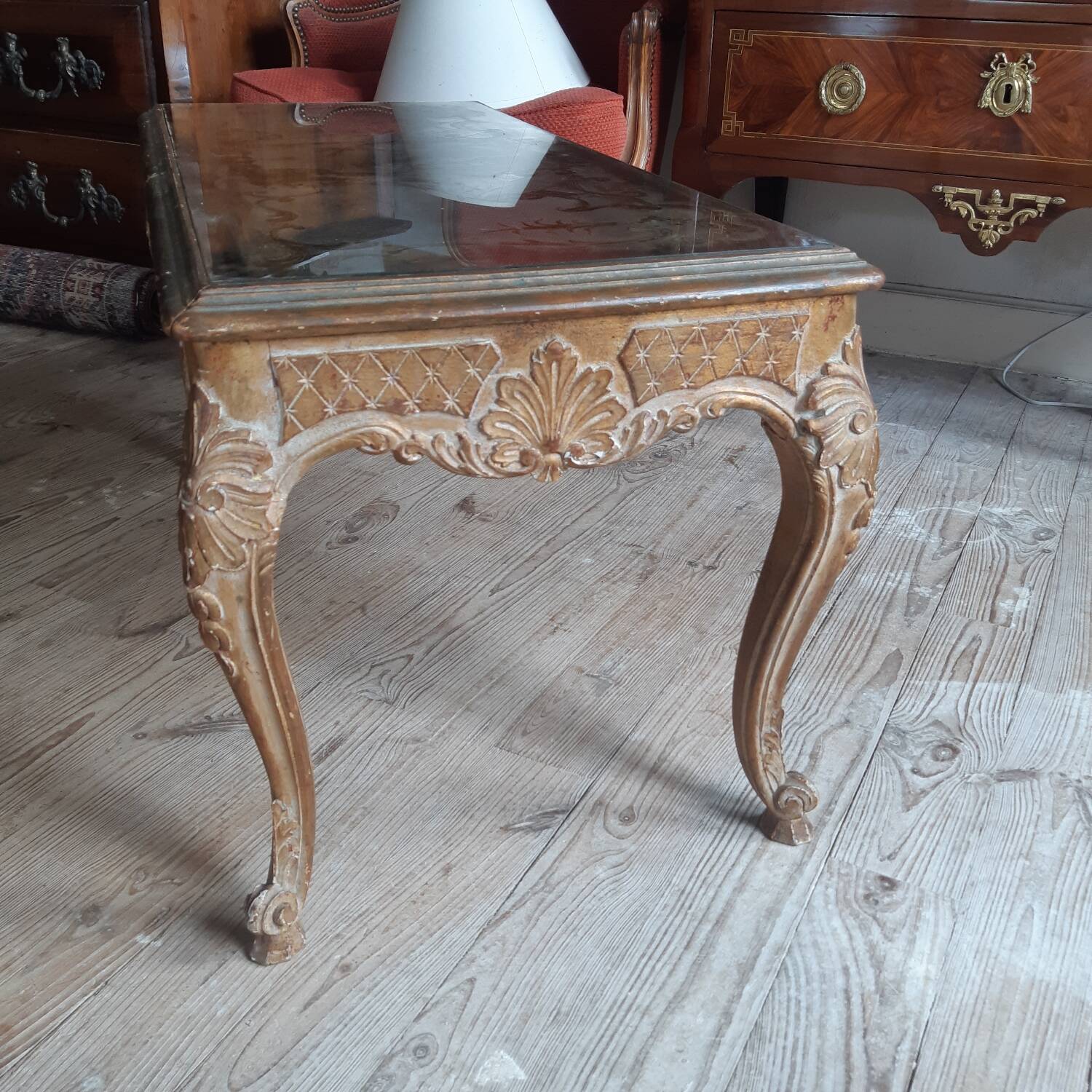 Églomisé glass coffee table