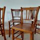 Set of 4 vintage bistro chairs in wood - brasserie style
