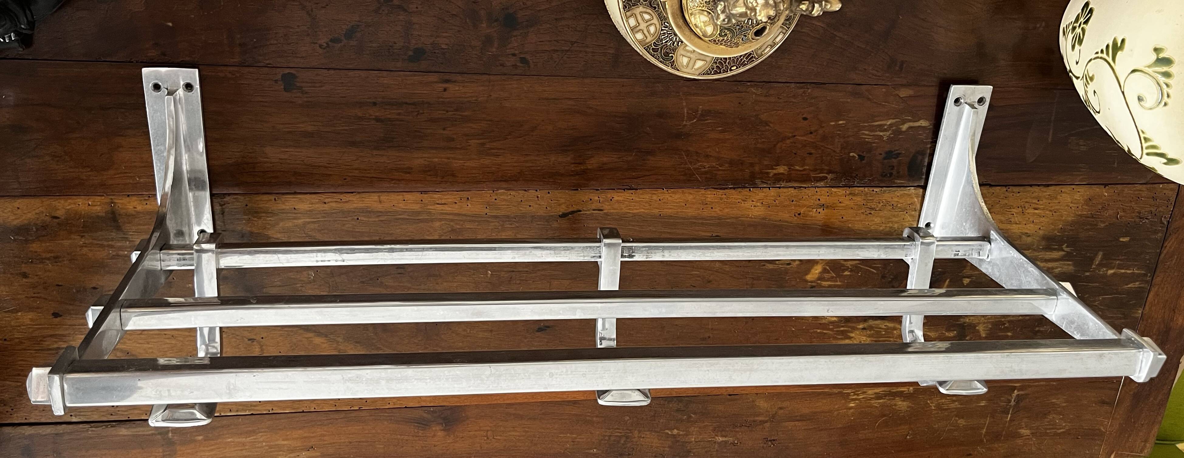 Wall-mounted coat rack aluminium — Industrial railway style — Vintage