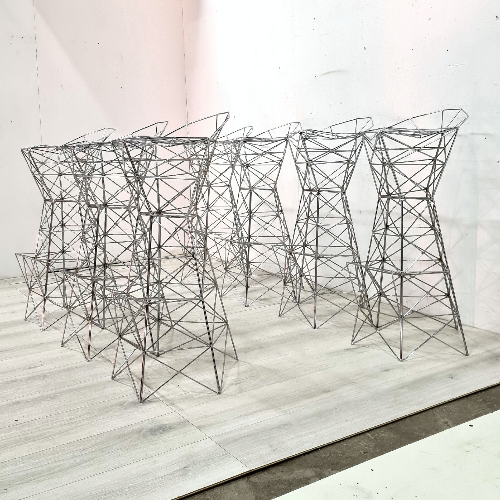 set of 7 Faraday bar stools by Fleskens & Cramer, Netherlands 2000s