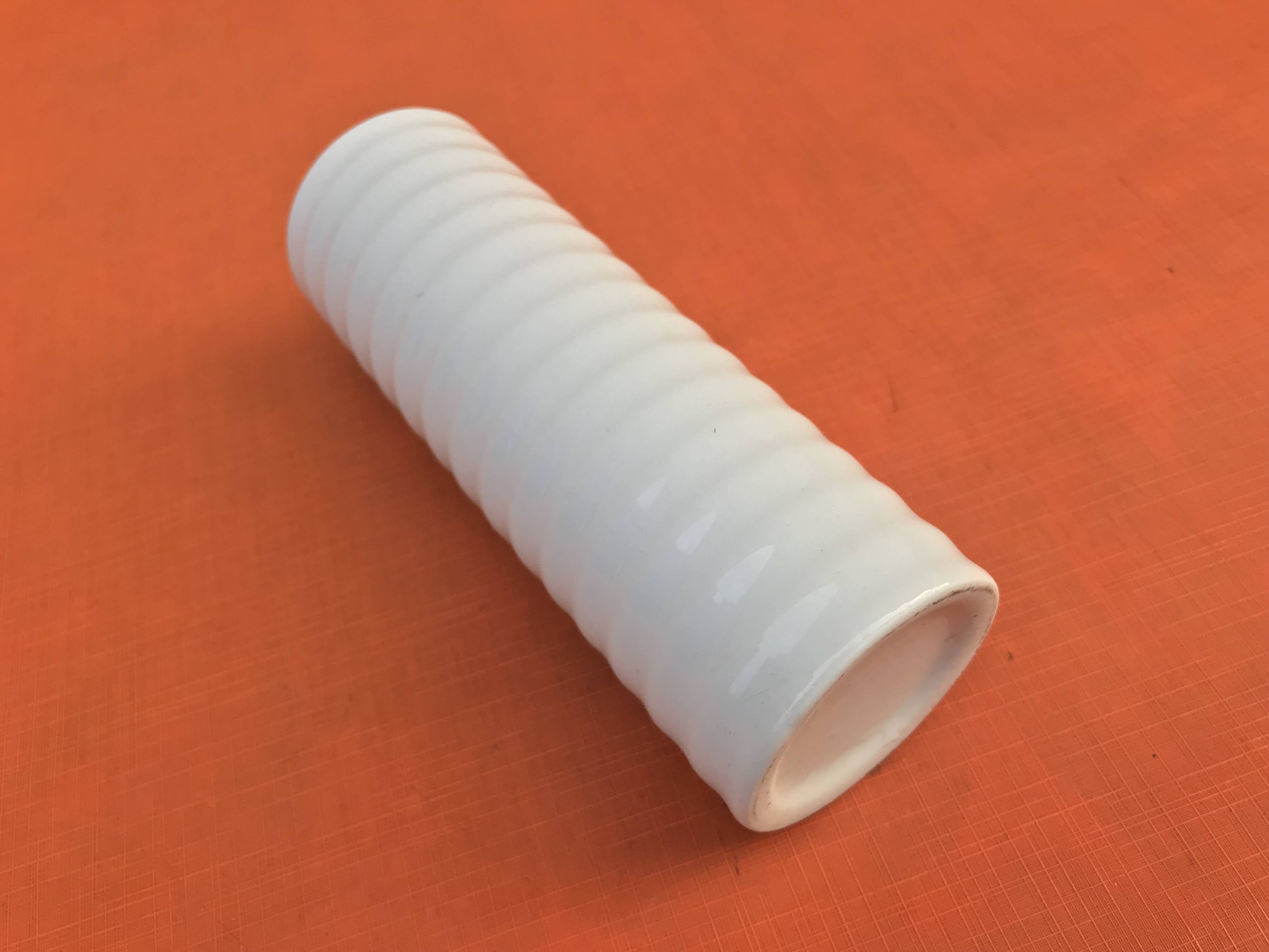 "Groove" Vase White Glazed Ceramic