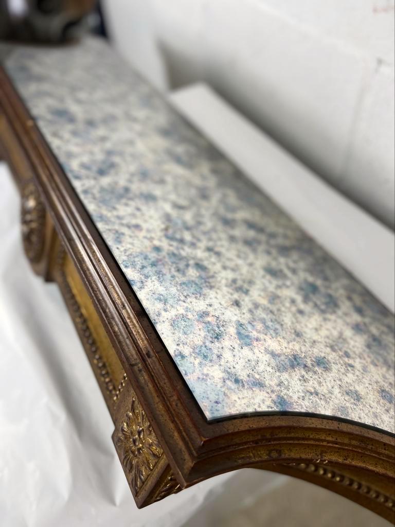 Console étagère vintage 'or' etagere avec verre miroir