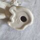 Figurine, Cat statuette, in old 20th century enameled ceramic. Animal figurine, vintage feline