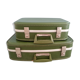Lot de 2 valises vertes vintage