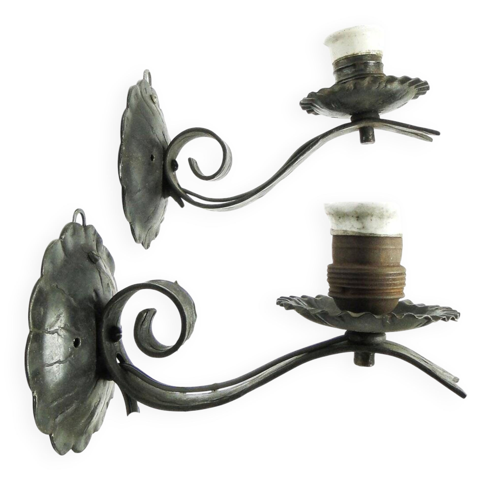 Brutalist sconces, Poland, 1970s, set of 2