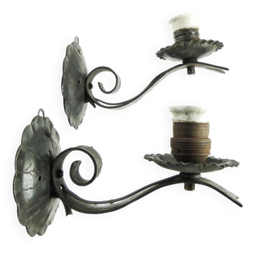 Brutalist sconces, Poland, 1970s, set of 2