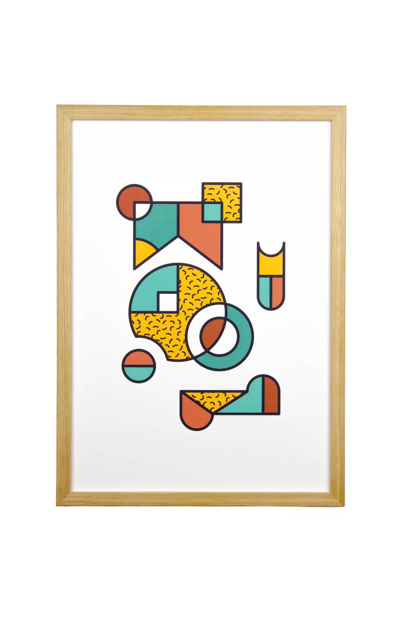 Illustration - Abstract geometric graphic colorful A3 poster numbered #006