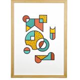 Illustration - Abstract geometric graphic colorful A3 poster numbered #006