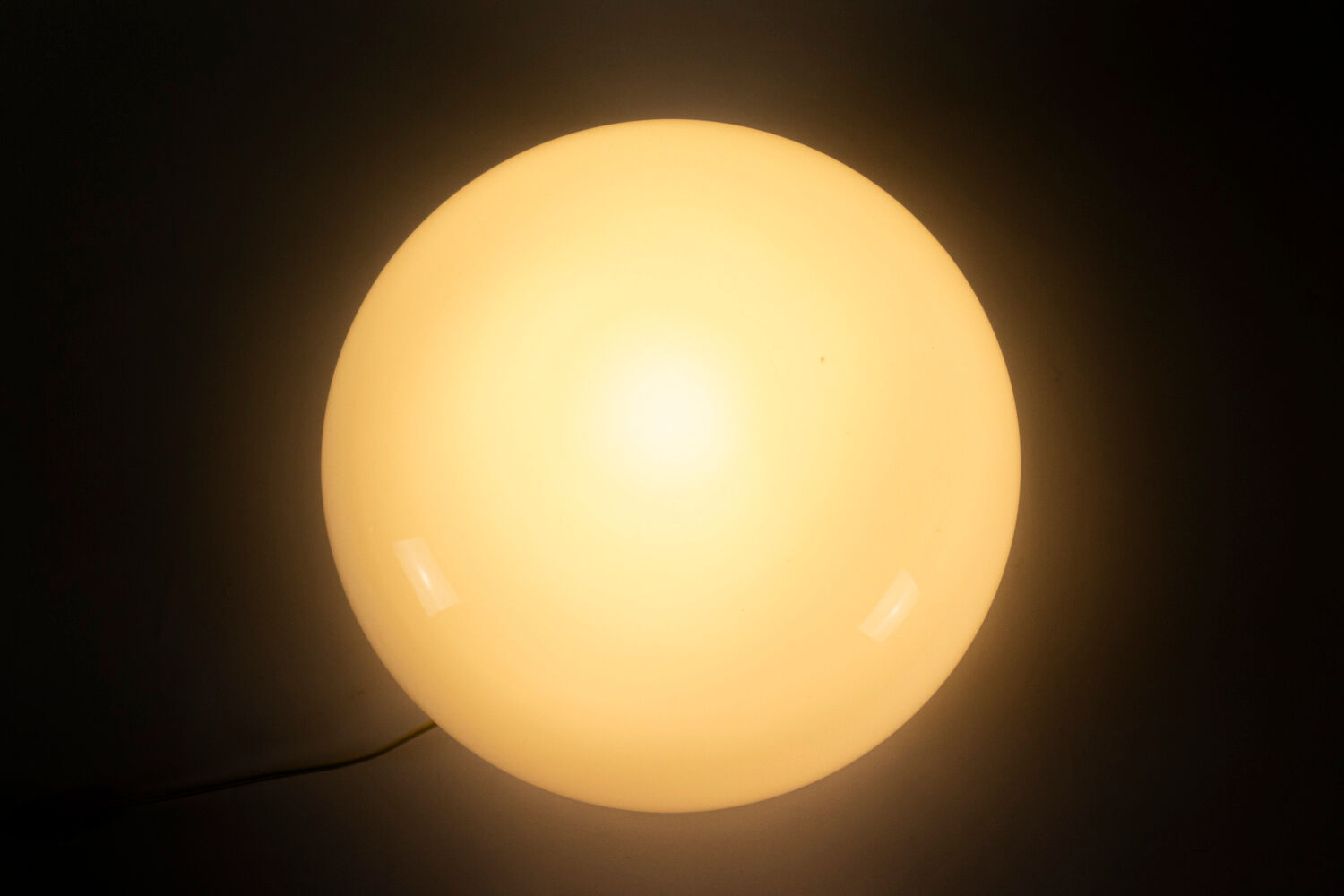 White opaline and chrome metal lamp, 1970s