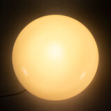 White opaline and chrome metal lamp, 1970s