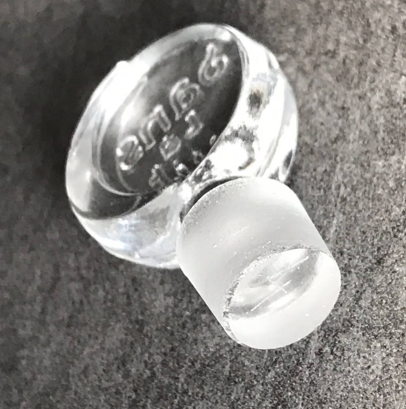 Lalique bottle in the night, frosted glass, ball shape