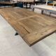 Table solid centenary firm top with matt black metal foot
