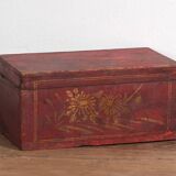 Small ancient garnet red chest (c.1900) #43