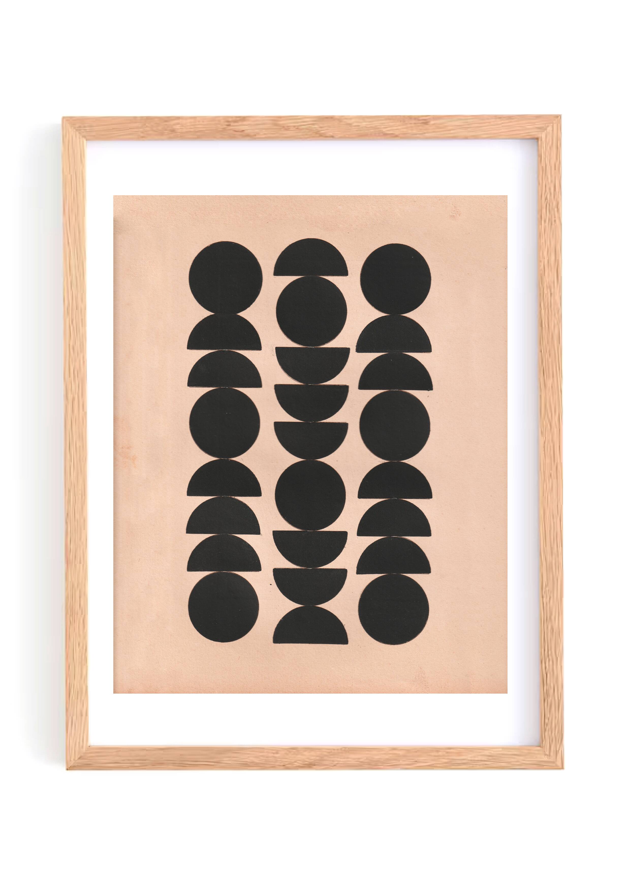 Abstract black collage on old paper 24x31 signed eawy