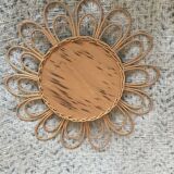 Mirror rattan flowers  39x39cm