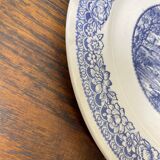 Large blue and white porcelain plate 20th art nouveau