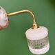 Vintage globe angled wall light in white and clear glass