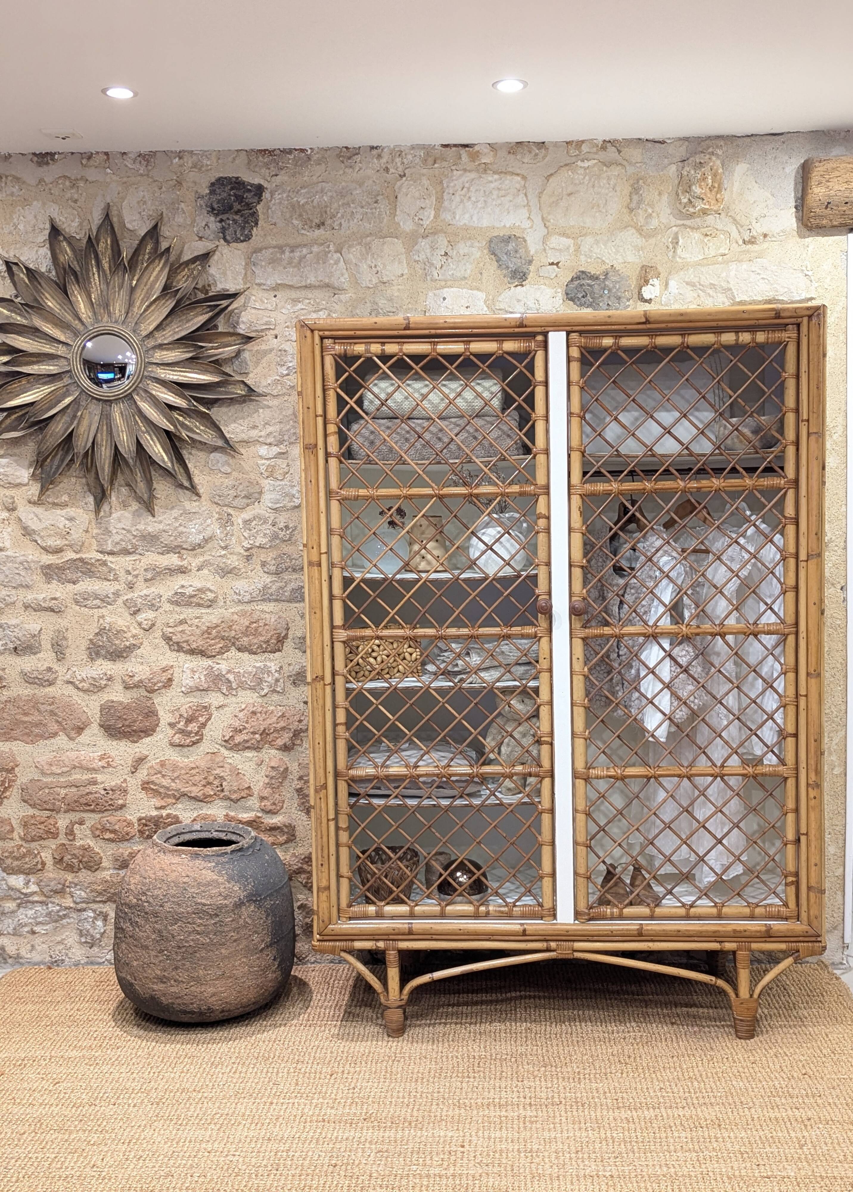 Rattan wardrobe