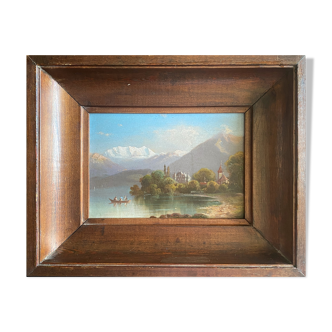 Tableau "Château de Schadau" Suisse fin XIX° siècle et cadre