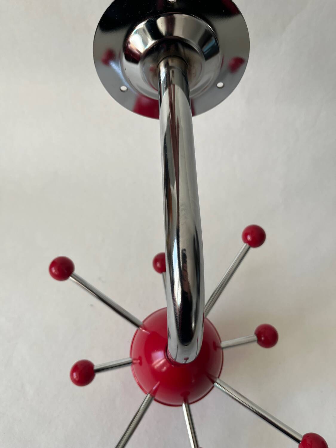 Vintage red Sputnik coat rack