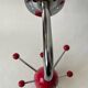 Vintage red Sputnik coat rack