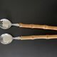 Salad servers with bamboo handles