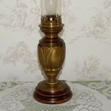 Lampe à poser en bronze et verre, Art Nouveau