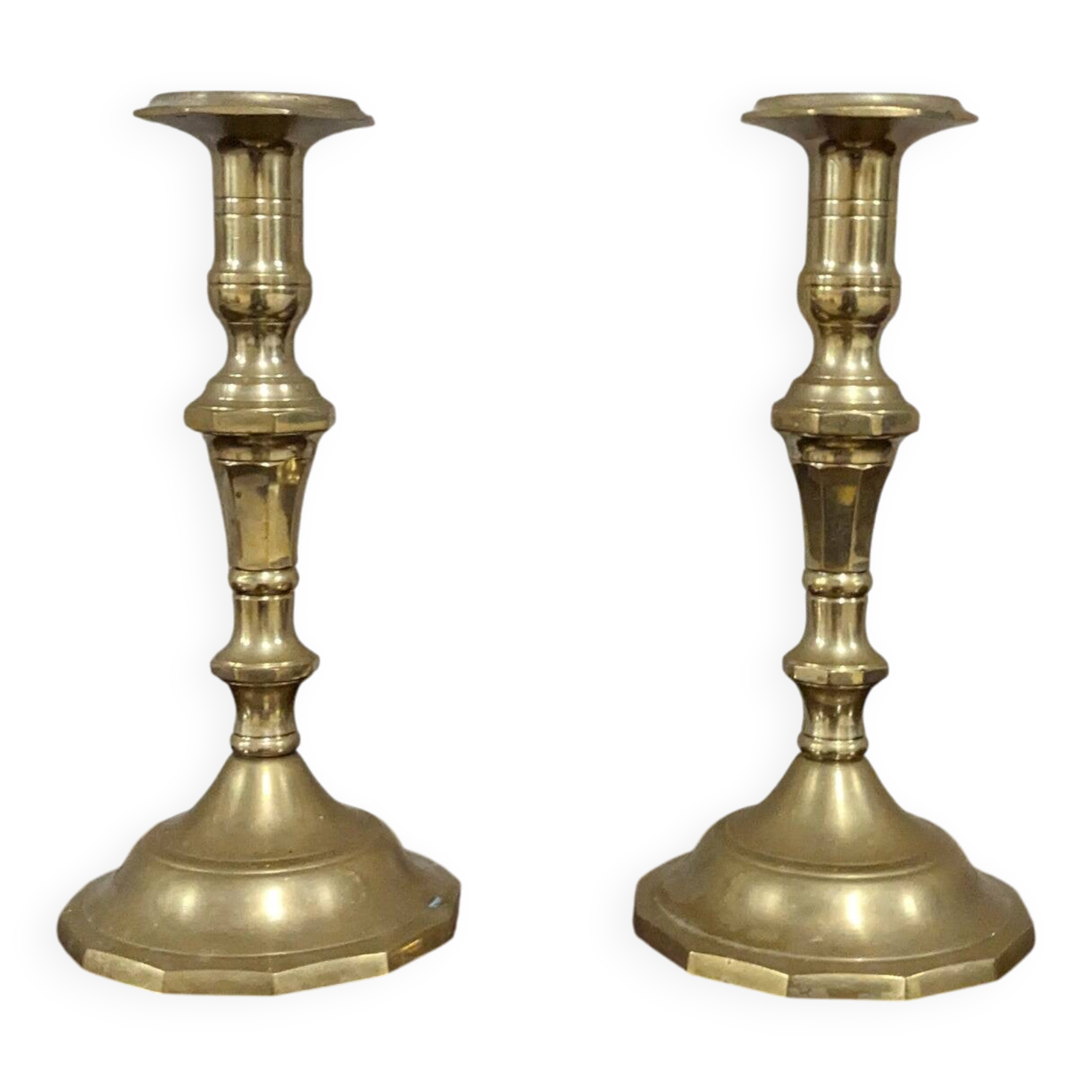 Pair of brass candlesticks