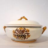 Soupière carnations faience Creil Montereau