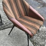 Mid-Century brown armchair in metal and upholstery fabric, VEB Waldheim 1960s