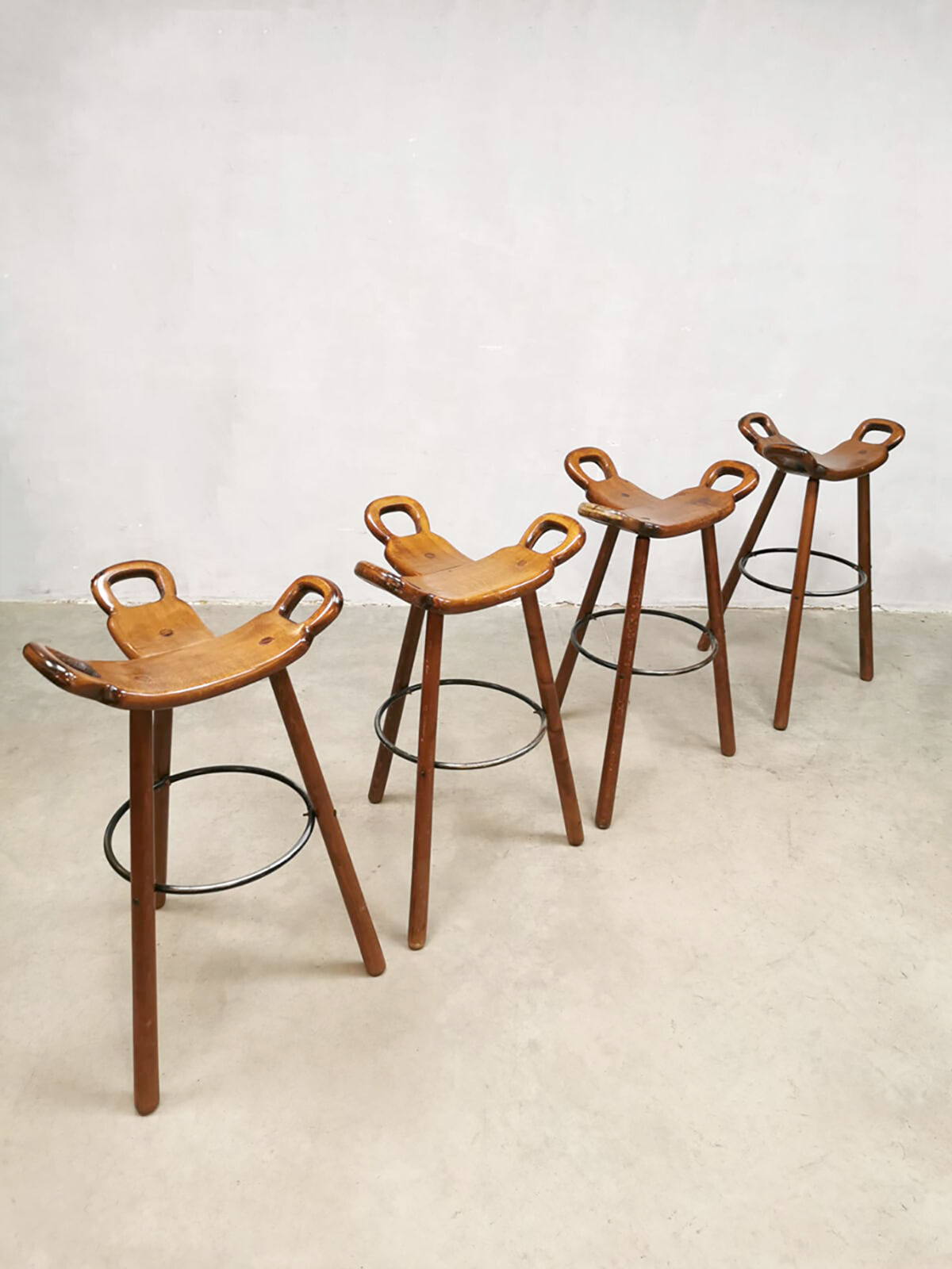 Midcentury brutalist spanish barstools