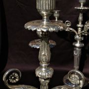 Gallia Christofle Paire 2 Candelabras Chandeliers Silver Bronze Louis XVI H45cm