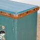 Original antique Swedish cabinet with blue-green folk style painting, dated 1906