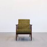 1970 Armchair, Model B-7727 in Long Hair Green Velvet