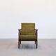 1970 Armchair, Model B-7727 in Long Hair Green Velvet