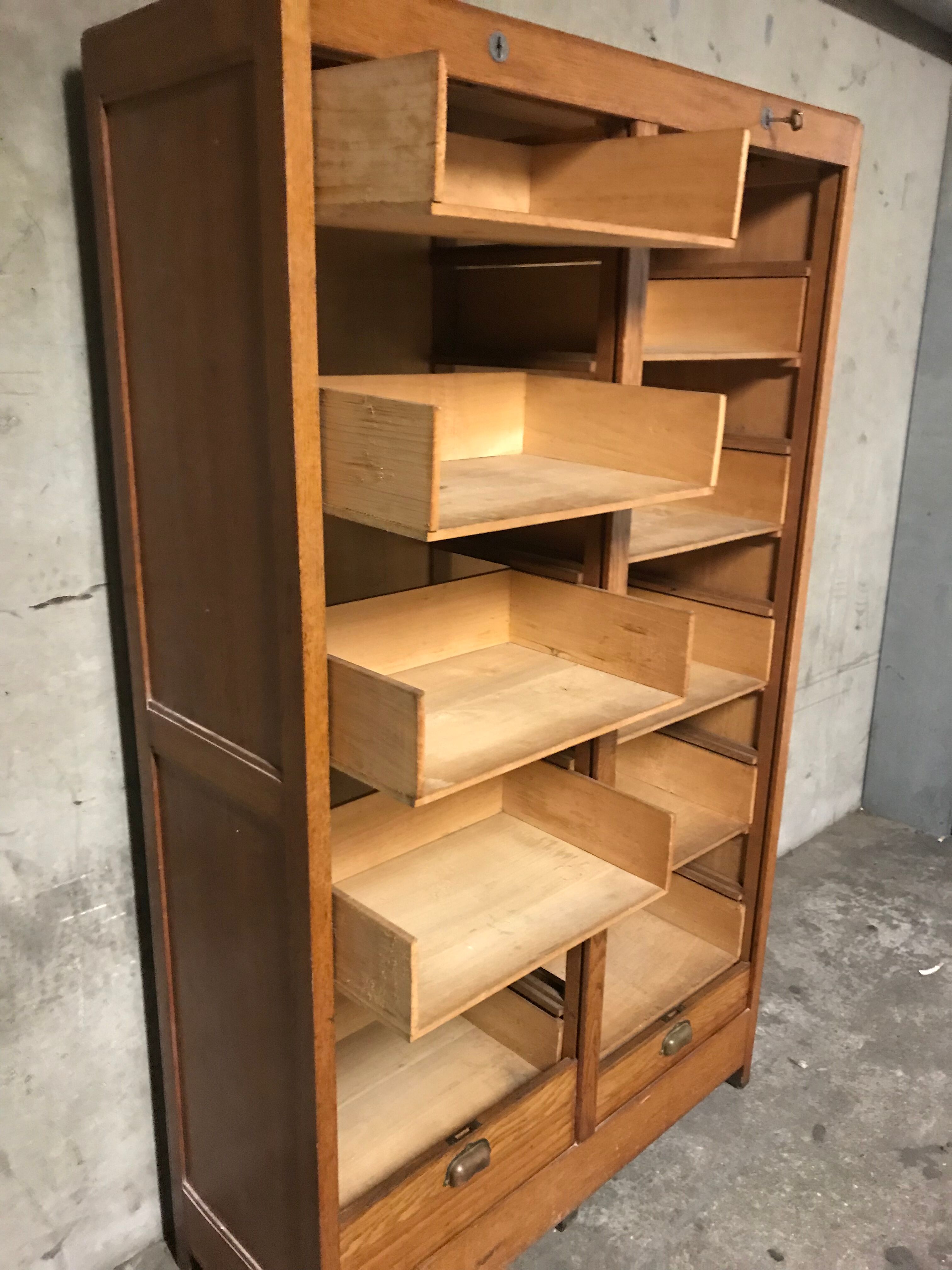 Notary oak filing cabinet