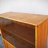 Rattan glazed bookcase
