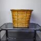 XL basket in rattan and brass, Italy, 1970, 44cm diam