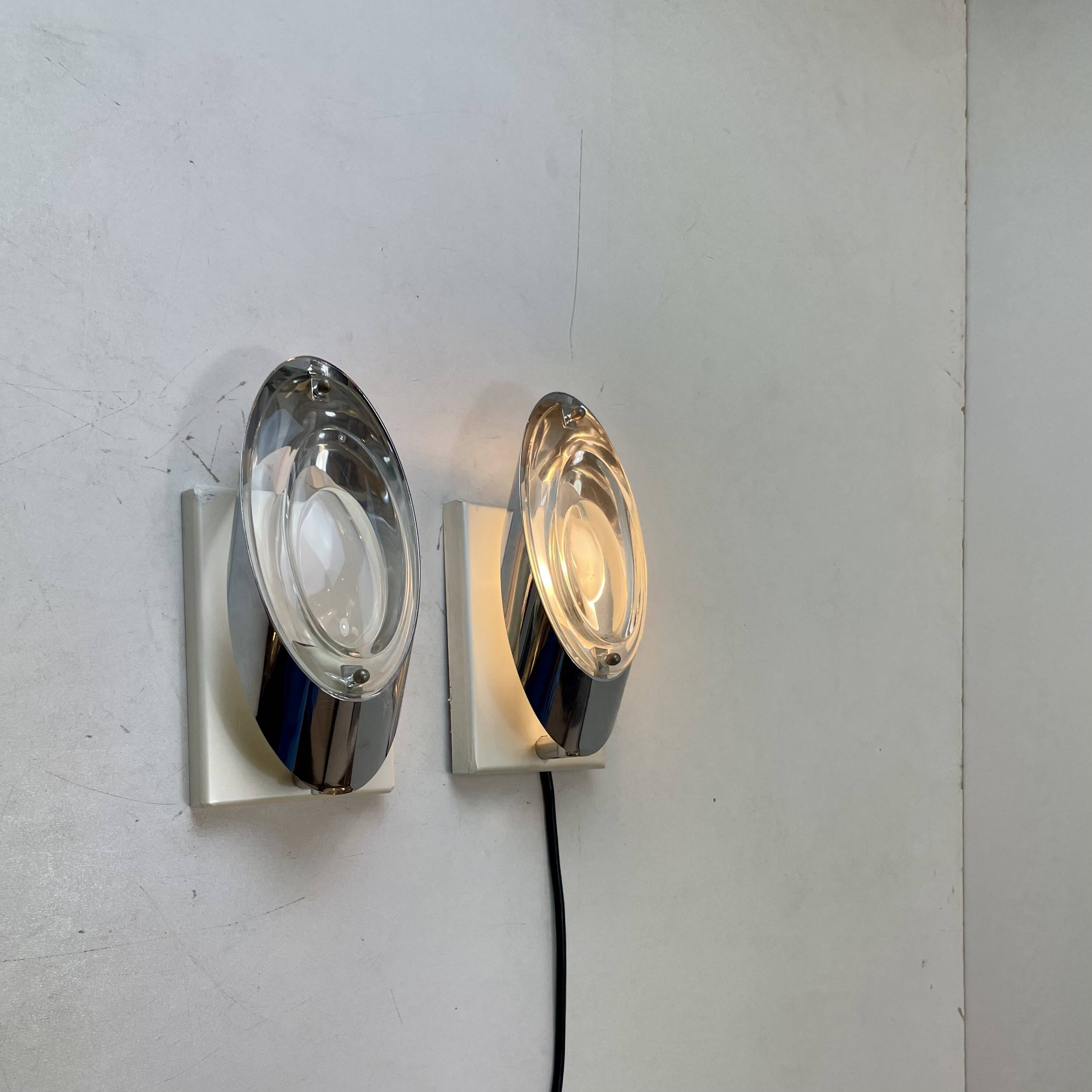 Pair of Wall Lamps by Oscar Torlasco for Stilkronen, Italy, 1970s