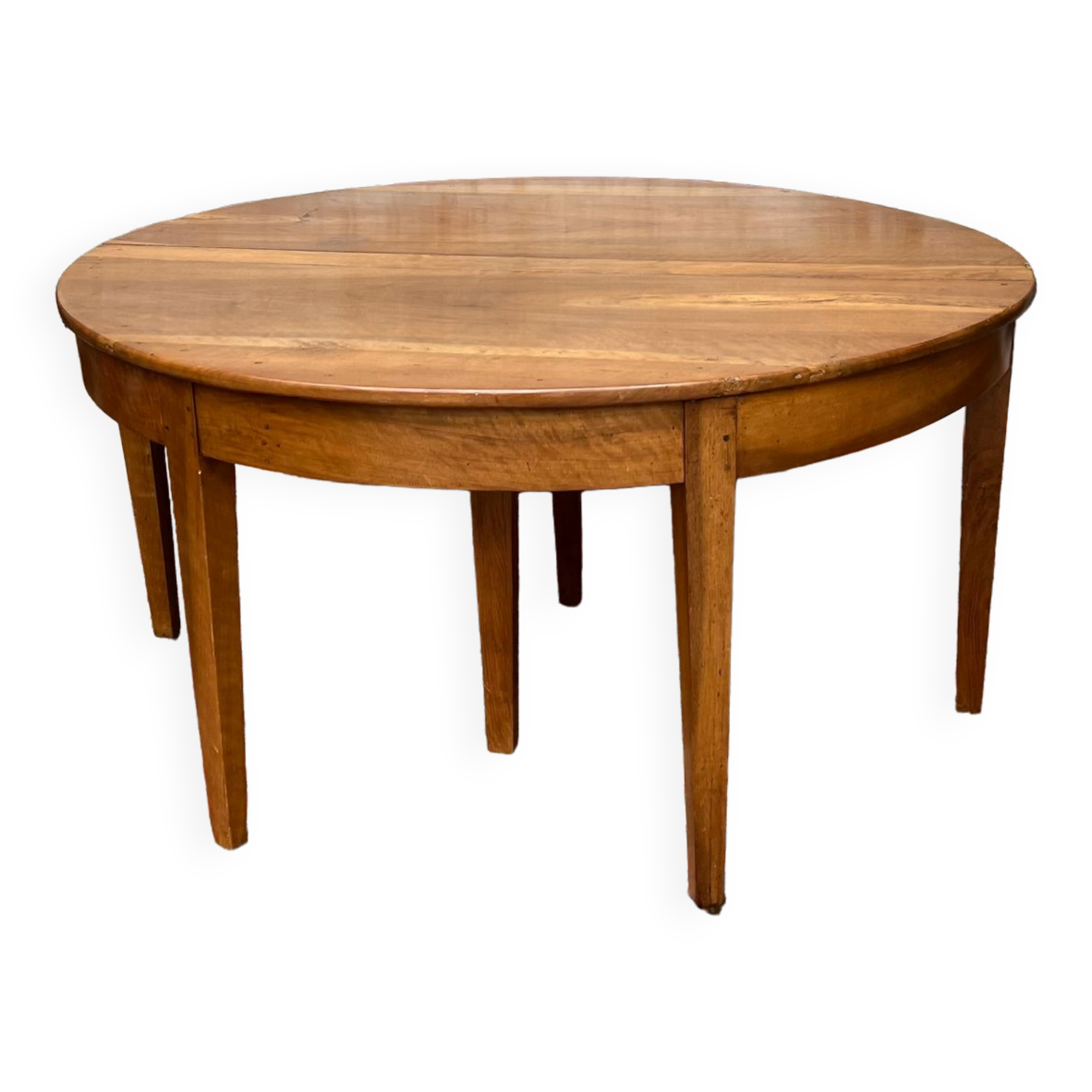 Oval table half moon walnut stamped period directoire xviii th century