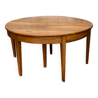 Oval table half moon walnut stamped period directoire xviii th century