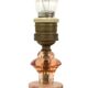 French Art Deco Table Lamp Pink Marble Glass Shepherd Dog