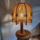 Scandinavian wooden and stretched wire lamp, 1970, vintage